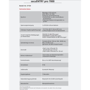 Cylindre Burg Wächter secuENTRY pro 7000