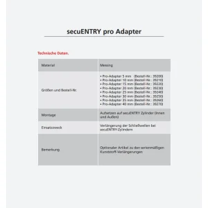 Burg Wächter secuENTRY pro Adaptateur 15 mm