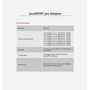 Burg Wächter adaptateur secuENTRY pro 40mm