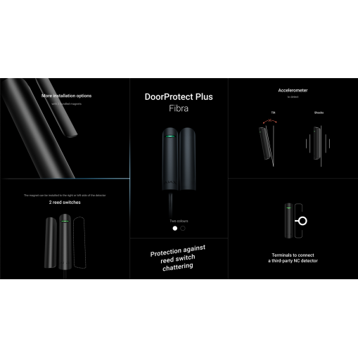Ajax Fibra DoorProtect Plus Noir