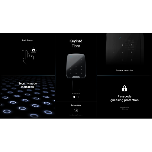 Ajax Fibra KeyPad noir