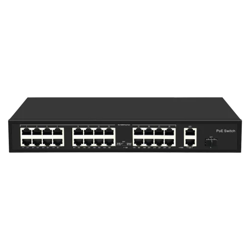 Commutateur PoE 24 ports PoE, 2 ports Gigabit, 1 SFP Gigabit