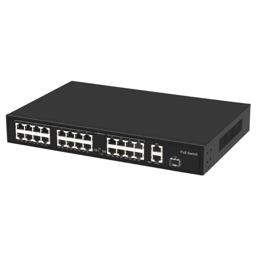 Commutateur PoE 24 ports PoE, 2 ports Gigabit, 1 SFP Gigabit