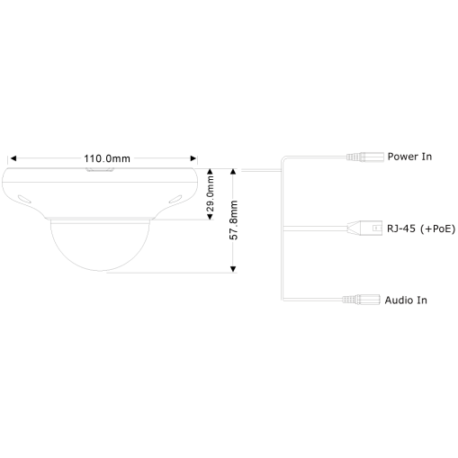 Provision DMA-340IPEN-28 10m IR 4MP Analyse KI fixe Lens Mini-Dome/Turret Anti-Vandal Camera