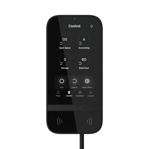 KeyPad TouchScreen Fibra noir