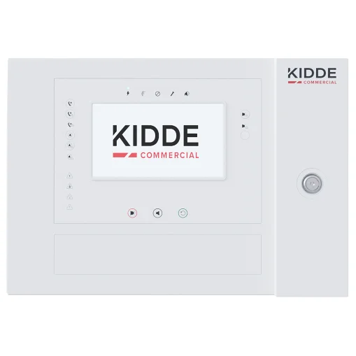 2X Centrale dalarme incendie adressable avec écran tactile et commande pompier, 2 boucles, petit boîtier