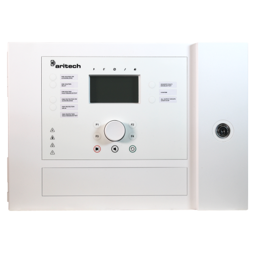 Aritech Centrale dalarme incendie adressable avec commande pompier, 2 boucles, petite armoire