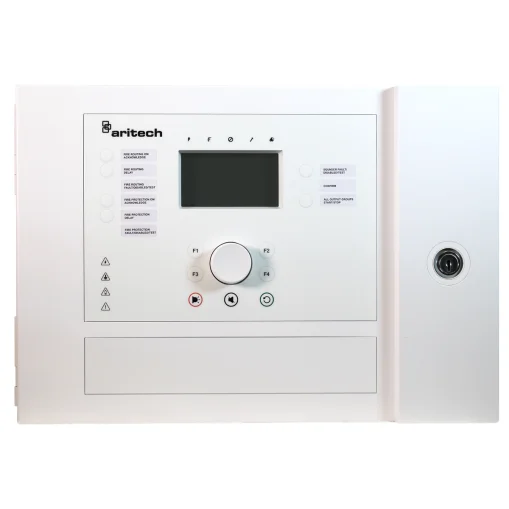 Aritech Centrale dalarme incendie adressable avec commande pompier, 2 boucles, petite armoire