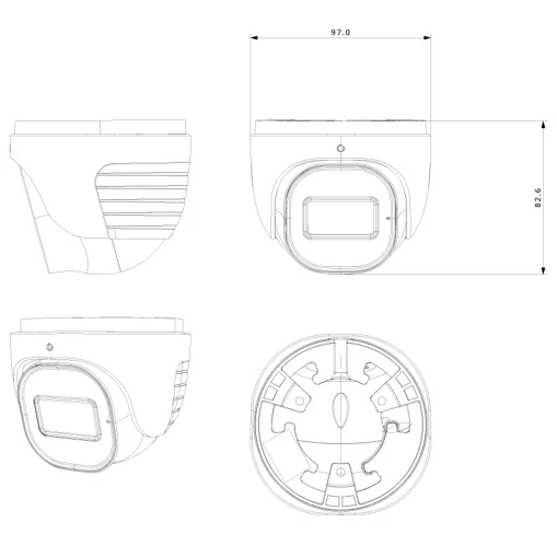 Provision DI-340IPEN-28-G-V4 20m IR 4mp DDA Analytics Lens Fixed Small Dome/Turret Camera With Built-in Check Point Protection and Dual System technology