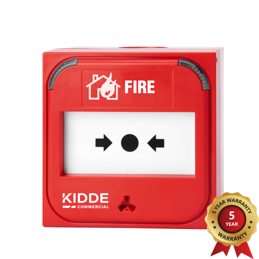 2X Détecteurs manuels dincendie adressables intelligents de la série Excellence pour montage en surface avec boîtier arrière et couvercle à charnière