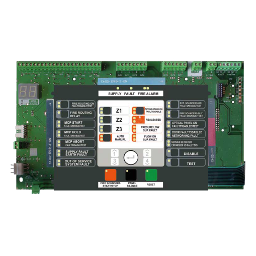 1X Centrale dalarme incendie conventionnelle et système dextinction - 3 zones - platine