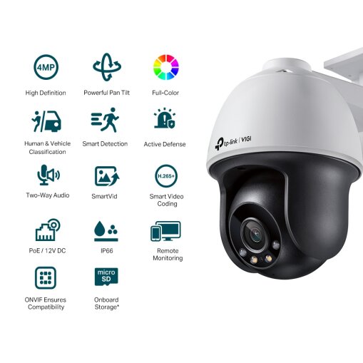 VIGI 4MP Outdoor Full-Color Pan Tilt Network Camera