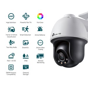 VIGI 4MP Outdoor Full-Color Pan Tilt Network Camera