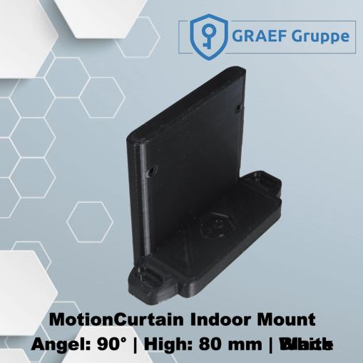 MotionCurtain Indoor Mount 90° 80mm High Black